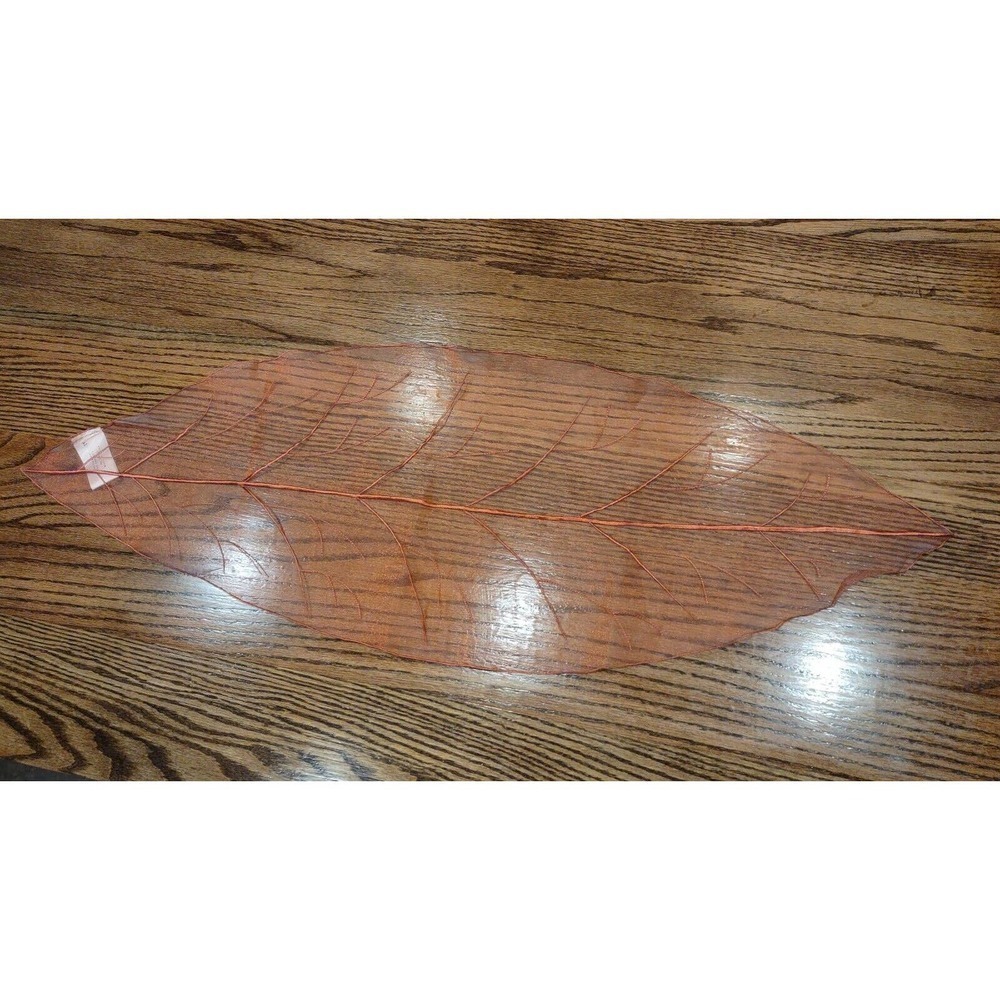 FALL LEAVES Leaf TABLE RUNNER HARVEST MOON COLLECTION Rust Copper Veined